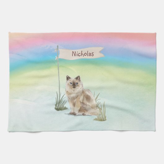 Individuelle Name Ragdoll Cat Pet Geschirrtuch (Horizontal)
