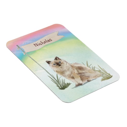 Individuelle Name Ragdoll Cat Pet Magnet (Rechte Seite)