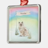 Individuelle Name Ragdoll Cat Pet Ornament Aus Metall (Links)