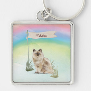 Individuelle Name Ragdoll Cat Pet Schlüsselanhänger