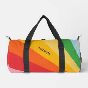 Individuelle Name-Rainbow-Farben Duffle Bag