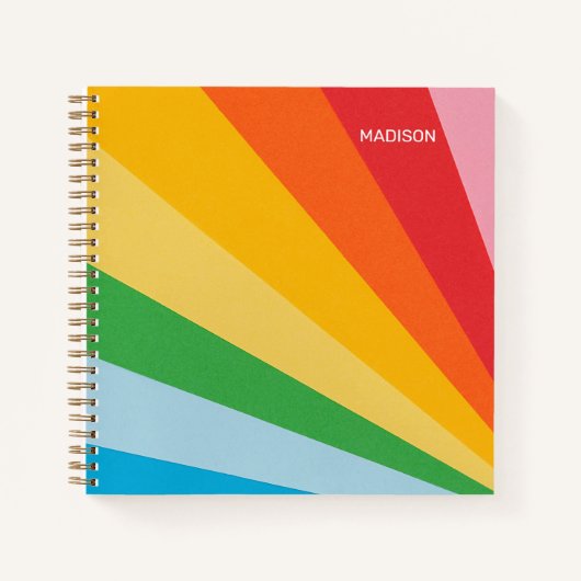 Individuelle Name-Rainbow-Farben Notizblock (Vorderseite)