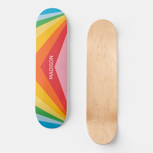 Individuelle Name-Rainbow-Farben Skateboard (Vorderseite)