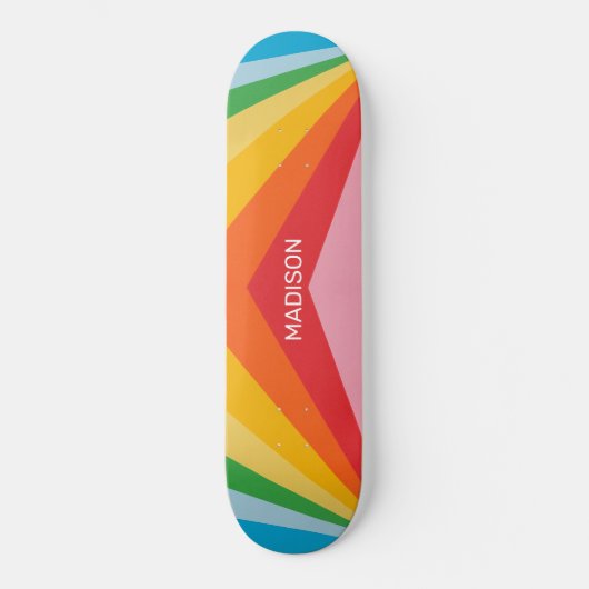 Individuelle Name-Rainbow-Farben Skateboard (Vorderseite)