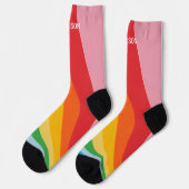 Individuelle Name-Rainbow-Farben Socken (Linkes Detail)