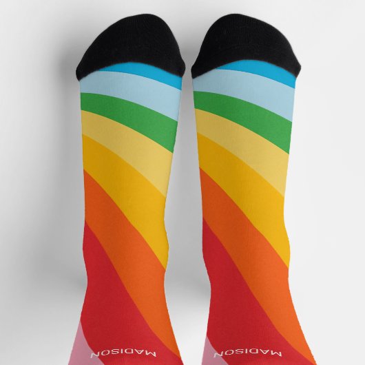 Individuelle Name-Rainbow-Farben Socken (Oben)