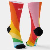 Individuelle Name-Rainbow-Farben Socken (Gewinkelt)