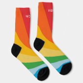 Individuelle Name-Rainbow-Farben Socken (Rechts)