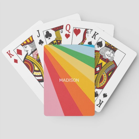 Individuelle Name-Rainbow-Farben Spielkarten (Rückseite)