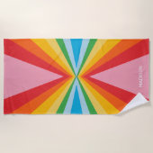 Individuelle Name-Rainbow-Farben Strandtuch (Vorderseite)