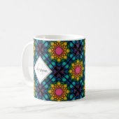 Individuelle Name Rainbow Floral Fountain Diamond Kaffeetasse (Vorderseite Links)