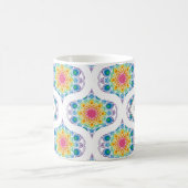 Individuelle Name Rainbow Floral Mandala Retro Oge Kaffeetasse (Mittel)