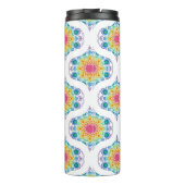 Individuelle Name Rainbow Floral Mandala Retro Oge Thermosbecher (Rückseite)