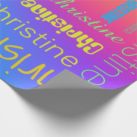 Individuelle Name Rainbow Geschenkpapier (Ecke)