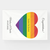 Individuelle Name Rainbow Heart Banner (Horizontal)