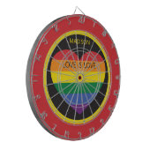 Individuelle Name Rainbow Heart Dartscheibe (Vorderseite Links)