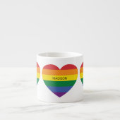 Individuelle Name Rainbow Heart Espressotasse (Vorderseite)