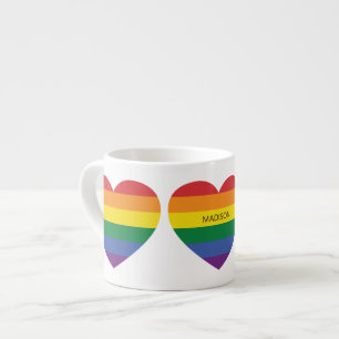 Individuelle Name Rainbow Heart Espressotasse