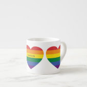 Individuelle Name Rainbow Heart Espressotasse (Vorderseite Rechts)