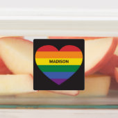 Individuelle Name Rainbow Heart Etiketten (Befestigt)