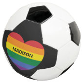 Individuelle Name Rainbow Heart Fußball (Dreiviertel)
