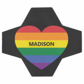 Individuelle Name Rainbow Heart Fußball (Flach)