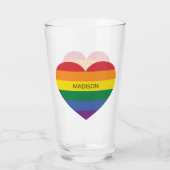 Individuelle Name Rainbow Heart Glas (Rückseite)