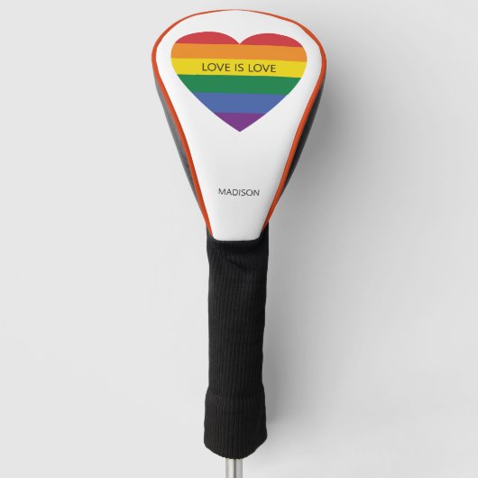 Individuelle Name Rainbow Heart Golf Headcover (Vorderseite)