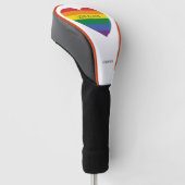 Individuelle Name Rainbow Heart Golf Headcover (angewinkelt)