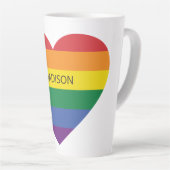 Individuelle Name Rainbow Heart Milchtasse (Rechte Ecke)