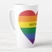 Individuelle Name Rainbow Heart Milchtasse (Linke Ecke)