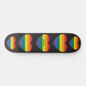 Individuelle Name Rainbow Heart Skateboard (Horizontal)