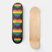 Individuelle Name Rainbow Heart Skateboard (Vorderseite)