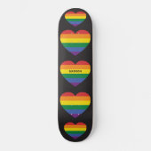 Individuelle Name Rainbow Heart Skateboard (Vorderseite)