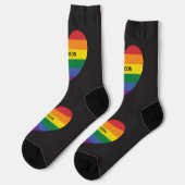 Individuelle Name Rainbow Heart Socken (Linkes Detail)