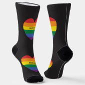 Individuelle Name Rainbow Heart Socken (Gewinkelt)