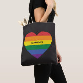 Individuelle Name Rainbow Heart Tasche (Von Nahem)