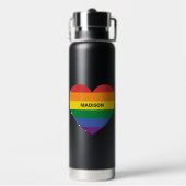Individuelle Name Rainbow Heart Trinkflasche (Hinten)