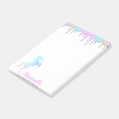 Individuelle Name Rainbow Holographic Tropfens Uni Post-it Klebezettel (angewinkelt)