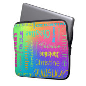 Individuelle Name Rainbow Laptopschutzhülle (Vorderseite Links)