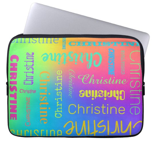 Individuelle Name Rainbow Laptopschutzhülle (Vorderseite)
