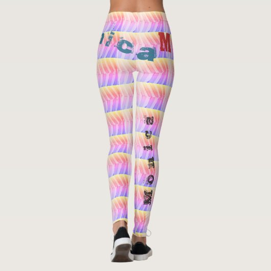 Individuelle Name Rainbow Leggings (Rückseite)