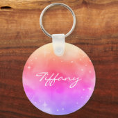 Individuelle Name Rainbow Ombre Galaxy Stars Nebel Schlüsselanhänger (Vorderseite)