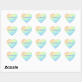 Individuelle Name Rainbow Ombre Herz-Aufkleber (Blatt)