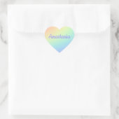 Individuelle Name Rainbow Ombre Herz-Aufkleber (Tasche)