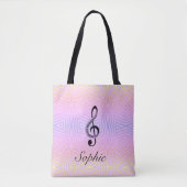Individuelle Name Rainbow/Pastel Stars Treppe Musi Tasche (Vorderseite)