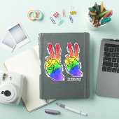 Individuelle Name Rainbow Peace Aufkleber (iPad Hülle)