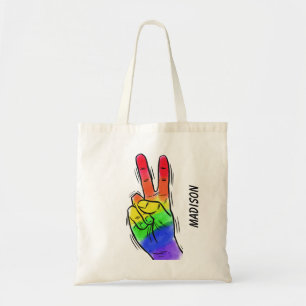 Individuelle Name Rainbow Peace Totbeutel Tragetasche
