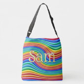 Individuelle Name Rainbow Pride Kreuzkörper Tote B Tragetaschen Mit Langen Trägern (Rückseite)