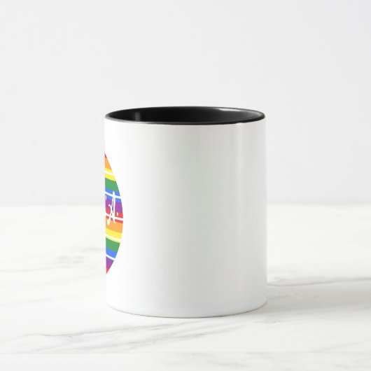 Individuelle Name Rainbow Pride Pattern Kaffee Tasse (Zentrum)